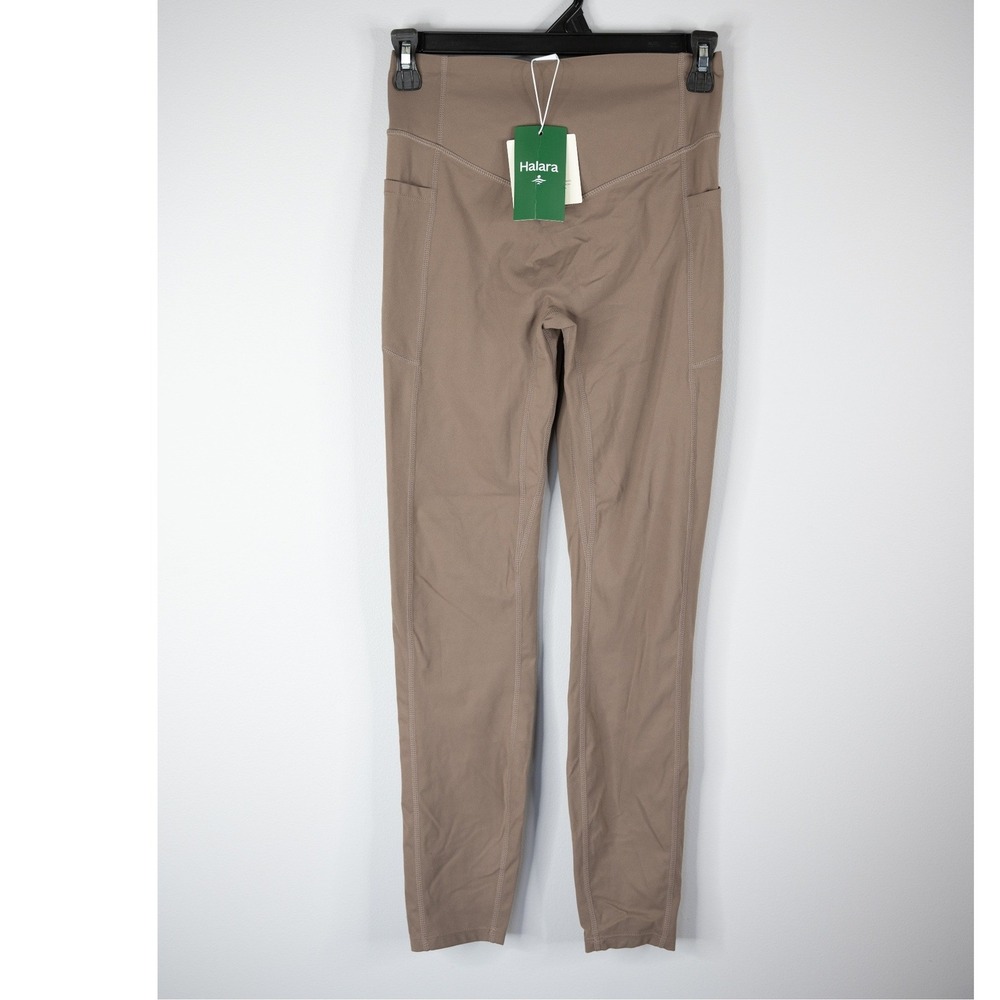 Halara Leggings Womens S Taupe New UltraSculpt Scrunch Butt Pockets 7/8 Active